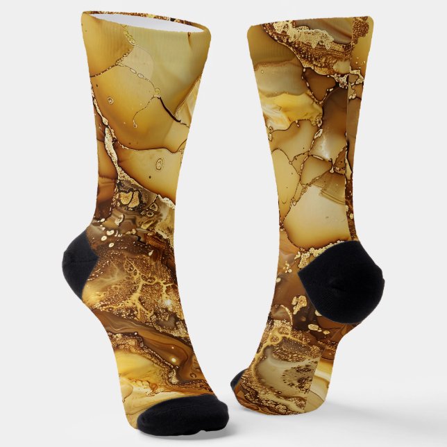 Calcetines Socks creativos de diseño de mármol de oro (Angular)