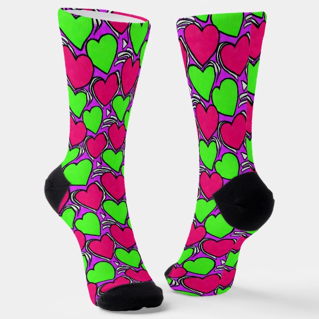 Calcetines Socks de corazón rojo y verde (Angular)