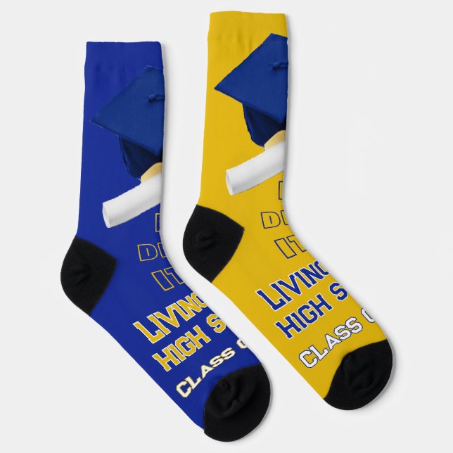 Calcetines Socks de graduación personalizados - Royal Blue &  (Derecha)