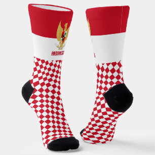 Calcetines Socks de Indonesia, moda de bandera indonesia / de