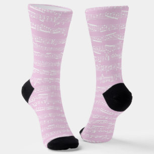 Calcetines Socks de música rosa - Socks de notas musicales de