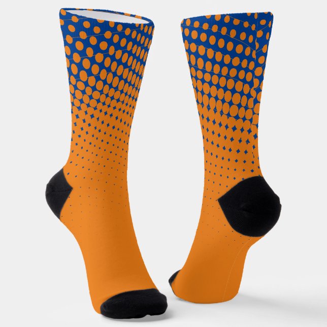 Calcetines Socks De Patrón De Gradiente Azul Y naranja (Angular)
