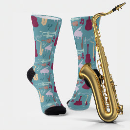 Calcetines Socks de patrón de instrumentos musicales