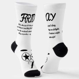 Calcetines Socks de poema del viernes - de moda, divertida, b