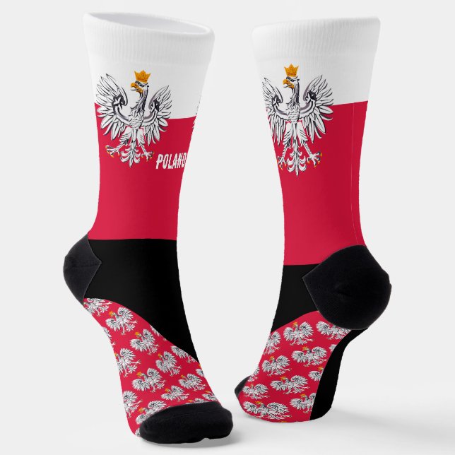 Calcetines Socks de Polonia, bandera polaca patriota / deport (Angular)