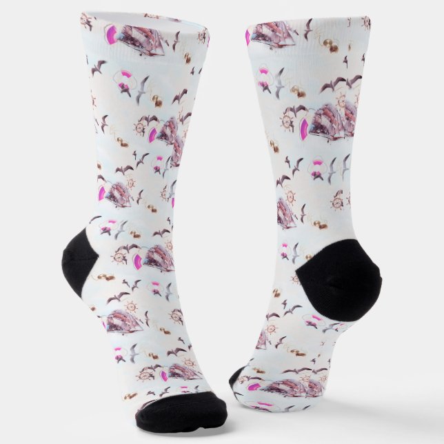 Calcetines Socks de tripulaciones de patrón marino (Angular)