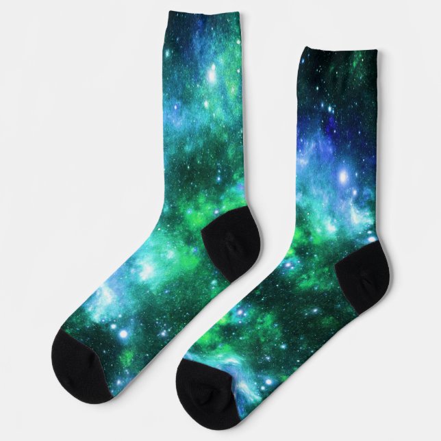 Calcetines Socks del espacio exterior - Patrón de estrella ve (Izquierda)
