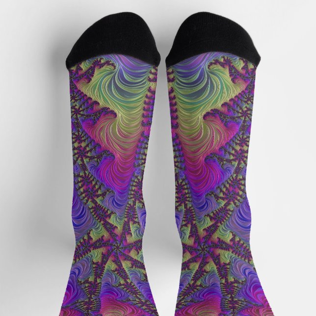 Calcetines Socks fractales neones (Arriba)