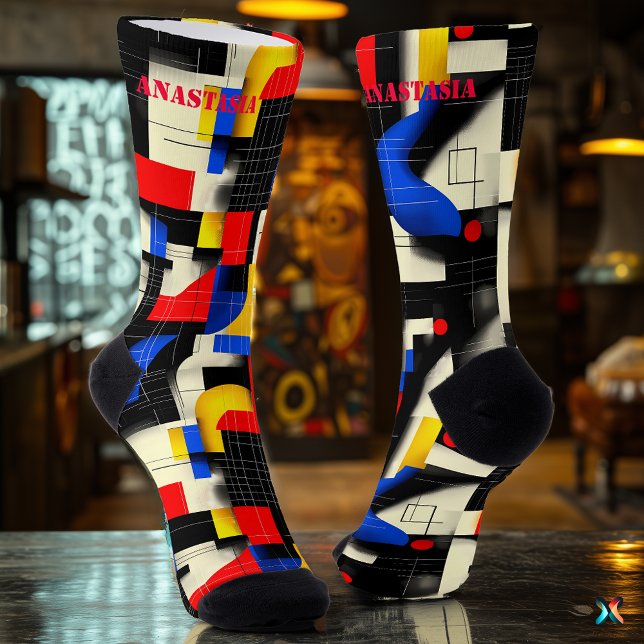 Calcetines Socks geométricos dinámicos con acentos de color n (Subido por el creador)