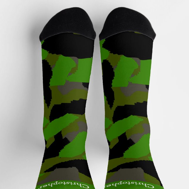 Calcetines Socks Green Camouflage Design (Arriba)
