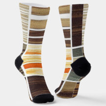 Socks Modern Otumn Wavy Lines Tones terrestres