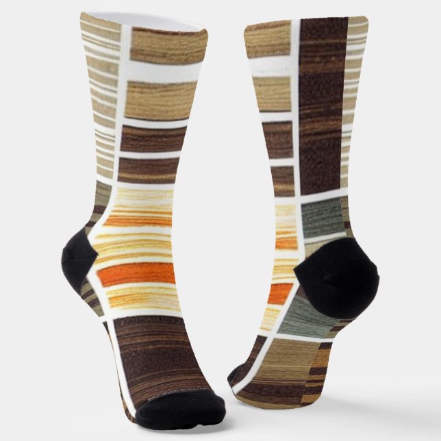 Calcetines Socks Modern Otumn Wavy Lines Tones terrestres (Angular)