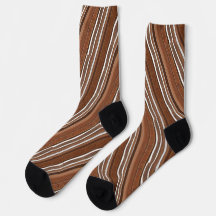 Socks Modern Otumn Wavy Lines Tones terrestres