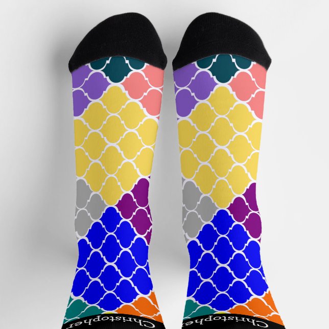 Calcetines Socks Multi Coloured Moroccan Pattern Design (Arriba)