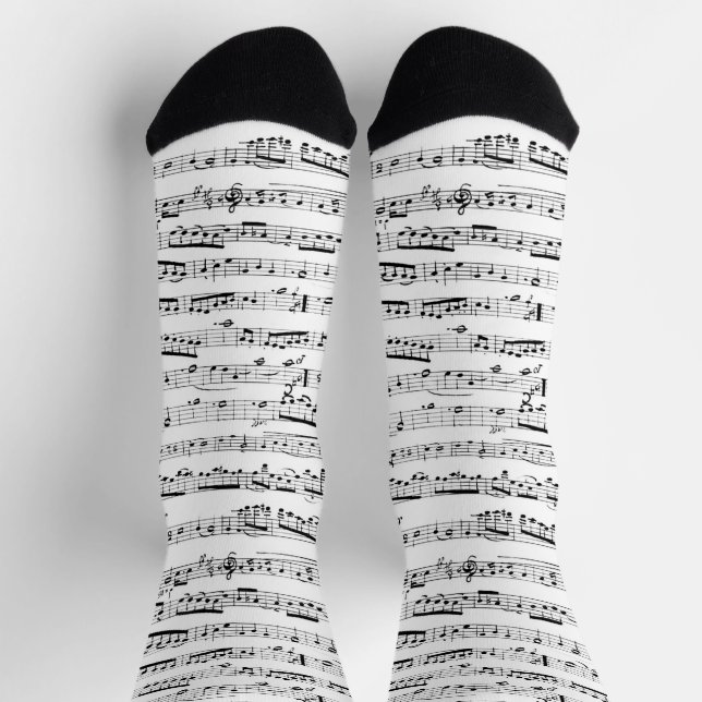 Calcetines Socks musicales - Socks de patrón de notas musical (Arriba)