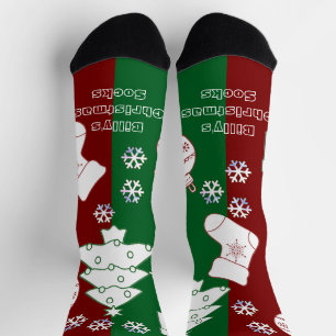 Calcetines Socks Navidades personalizados - mitad rojo mitad 