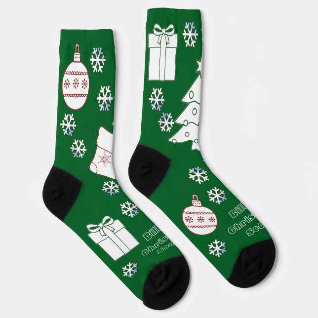 Calcetines Socks Navidades personalizados - verde (Derecha)