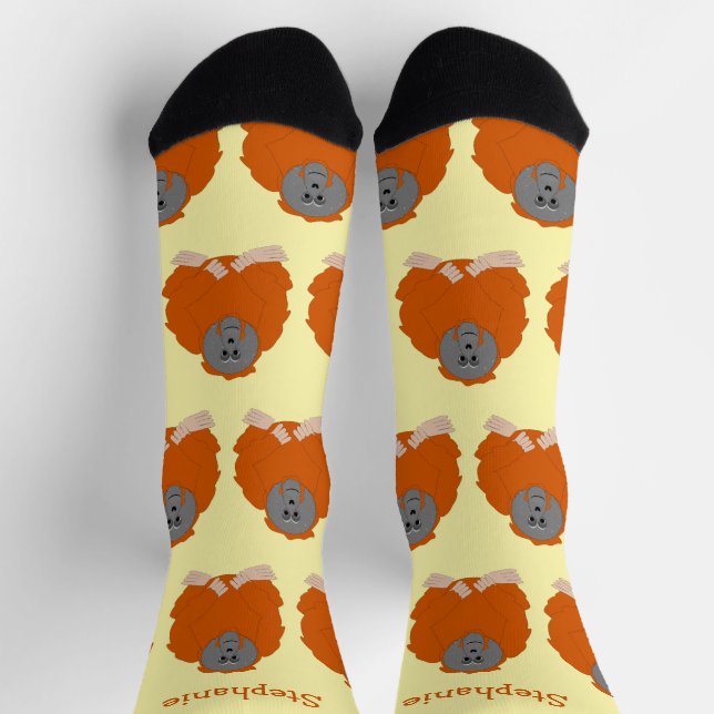Calcetines Socks Orangutan Design (Arriba)