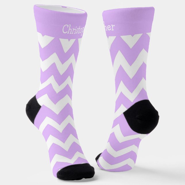Calcetines Socks Purple Zig Zag Design (Angular)