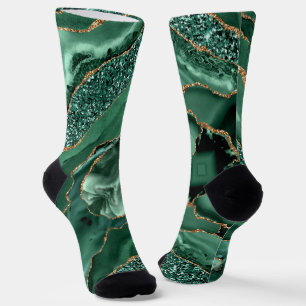 Calcetines Socks Purpurinas de oro verde esmeralda
