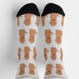 Calcetines Socks Red Goldendoodle Design