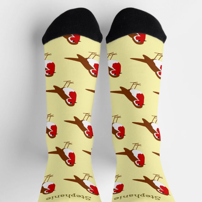 Calcetines Socks Robin Red Breast Design (Arriba)
