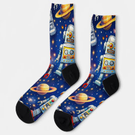 Calcetines socks robot exploration, cosmic art