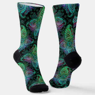 Calcetines Socks verde azulados de paisleyCrew
