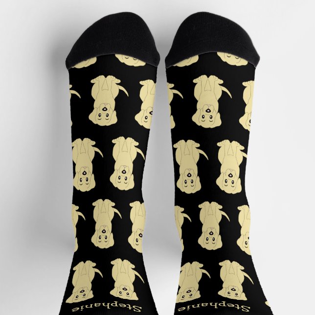 Calcetines Socks Yellow Labrador Dog Design (Arriba)