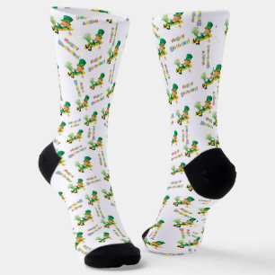 Calcetines Sócrates felices de cumpleaños de San Patricio