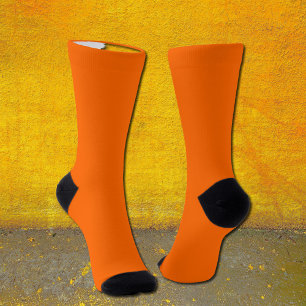 Calcetines Sólidos Naranja Neón – Personalizables 