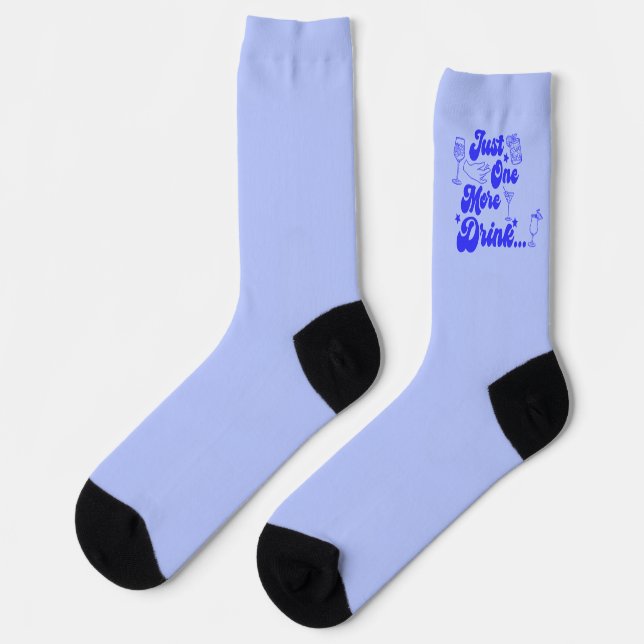 Calcetines Solo Una Bebida Más Divertido Texto Retro (Izquierda)