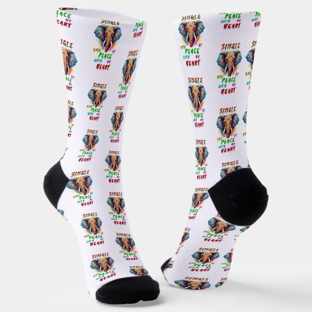 Calcetines Soltero Y En Paz Con Mi Corazón (Angular)