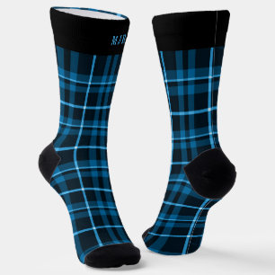 Calcetines Sombras de azul de búfalo trenzado monogramado