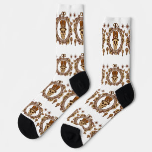 Calcetines Sombrero de copa alto con tema Steampunk Calavera