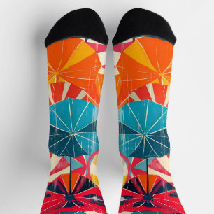 Calcetines Sombrilla Retro Día Lluvioso Pop Art