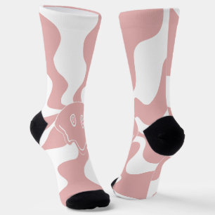 Calcetines Sonreir fusión en rosa y blanco