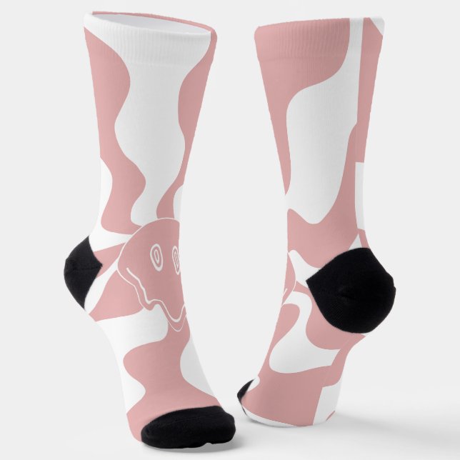 Calcetines Sonreir fusión en rosa y blanco (Angular)