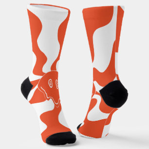 Calcetines Sonríe en Naranja y blanco