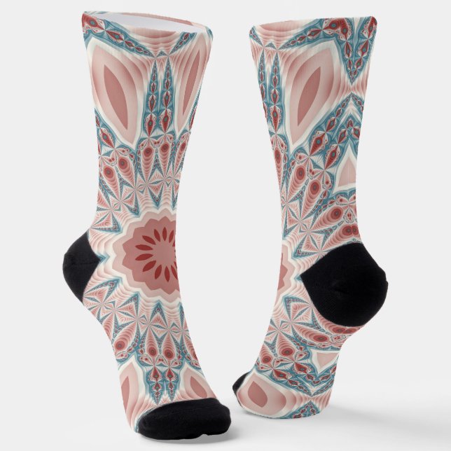 Calcetines Sorprendente arte fractal moderno Kaleidoscope Man (Angular)