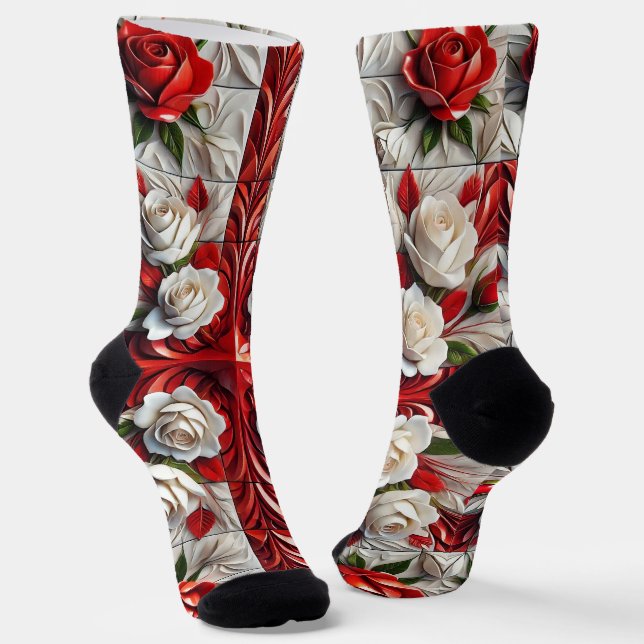 Calcetines sostenibles para mujeres con Rosas ingl (Angular)
