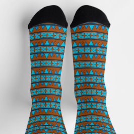 Calcetines Souwest Mountain Peak Geometric Stripe Turquoise