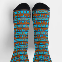 Calcetines Souwest Mountain Peak Geometric Stripe Turquoise