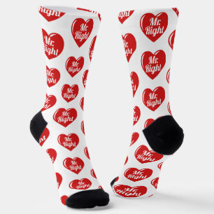 Calcetines Soy su hombre adecuado corazón rojo