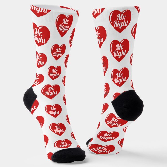 Calcetines Soy su hombre adecuado Corazón Rojo (Angular)