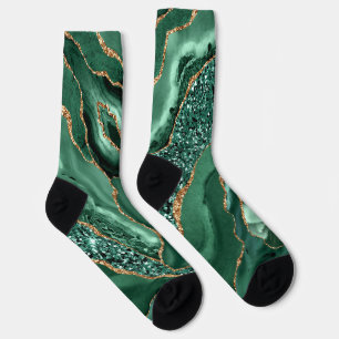Calcetines Sparkle Socks Purpurina de oro verde esmeralda