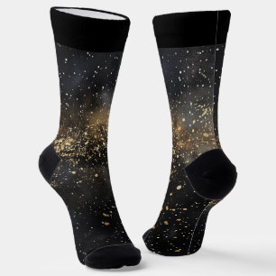 Calcetines Sparkly Black and Gold Background