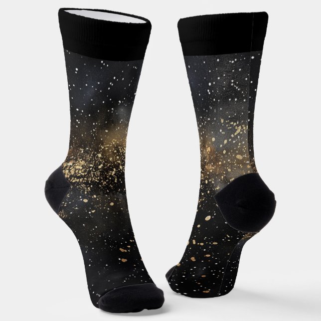 Calcetines Sparkly Black and Gold Background (Angular)