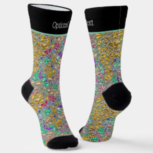 Calcetines Sparkly Glass Mosaic Look con tu propio texto