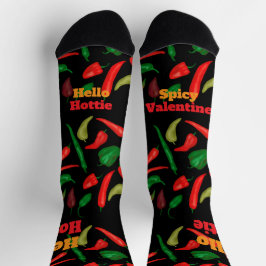 Calcetines Spicy Valentine Hello Hottie pippers rojos